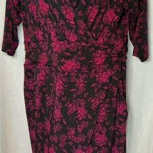 RACHEL Rachel Roy Dark Floral 3/4 Sleeve Dress